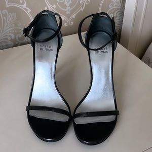 Stuart Weitzman Black Leather Sandal